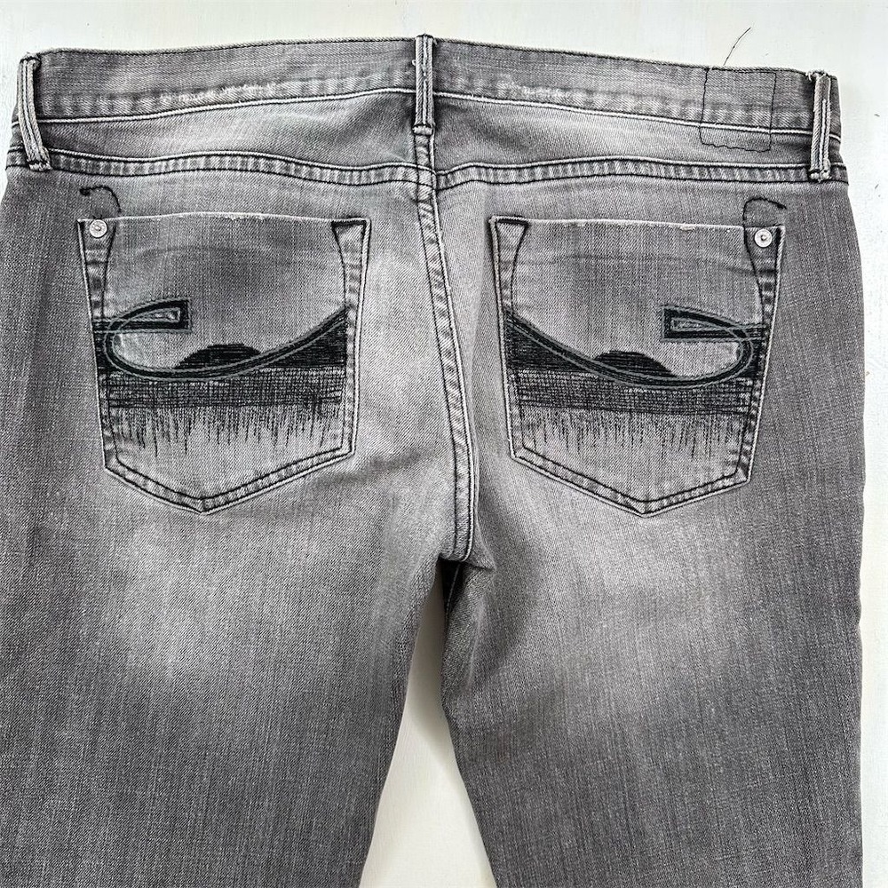 Chip & Pepper Womens 33x27 The SYD Jeans Gray Straight Low Rise Stretch tag 32